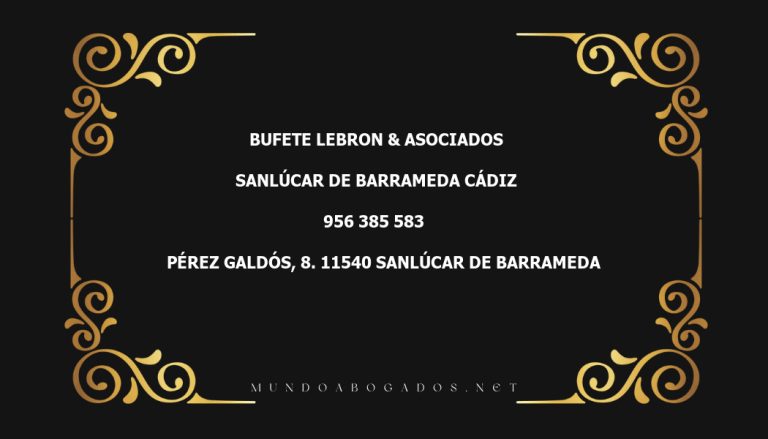 abogado Bufete Lebron & Asociados en la localidad de Sanlúcar de Barrameda