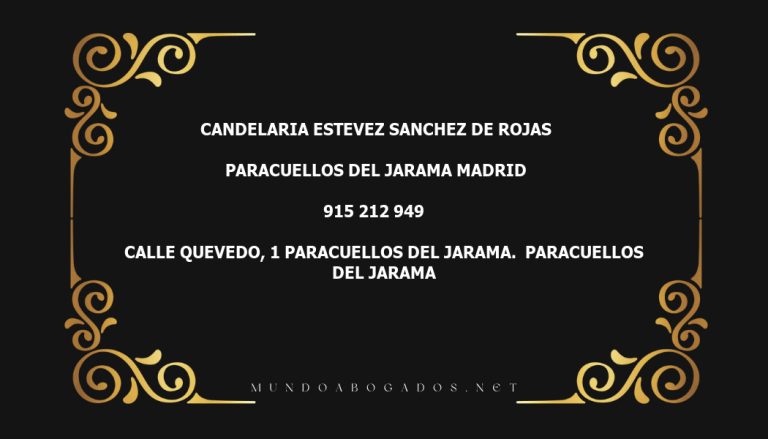 abogado Candelaria Estevez Sanchez De Rojas en la localidad de Paracuellos del Jarama