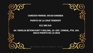 abogado Candido Manuel Socas Sarabia en la localidad de Puerto de la Cruz