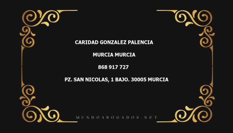 abogado Caridad Gonzalez Palencia en la localidad de Murcia