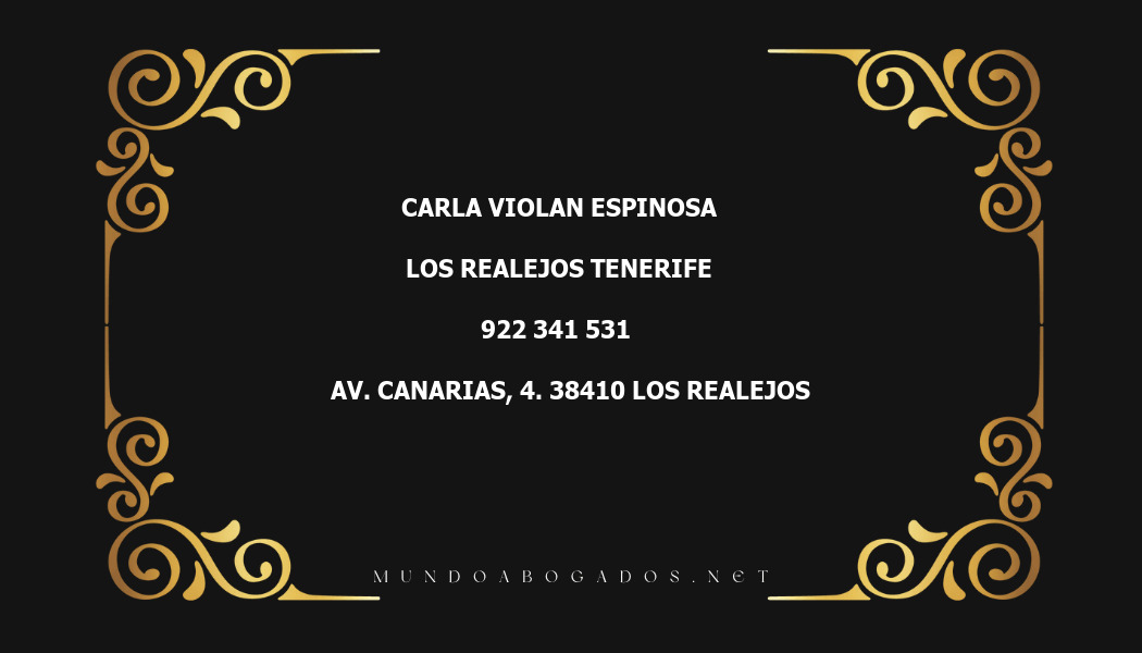 abogado Carla Violan Espinosa en la localidad de Los Realejos