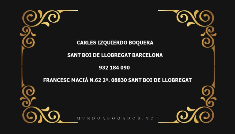 abogado Carles Izquierdo Boquera en la localidad de Sant Boi de Llobregat