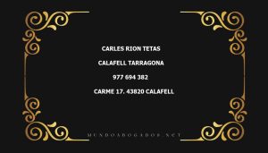 abogado Carles Rion Tetas en la localidad de Calafell