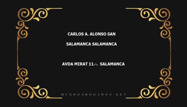 abogado Carlos A. Alonso San en la localidad de Salamanca