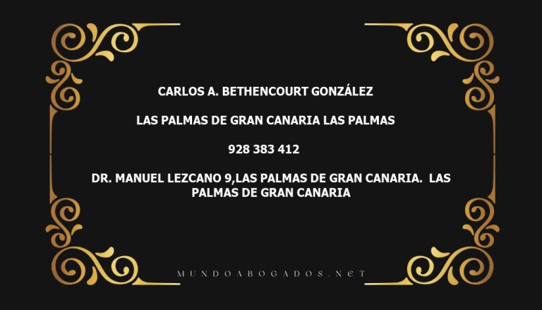 abogado Carlos A. Bethencourt González en la localidad de Las Palmas de Gran Canaria