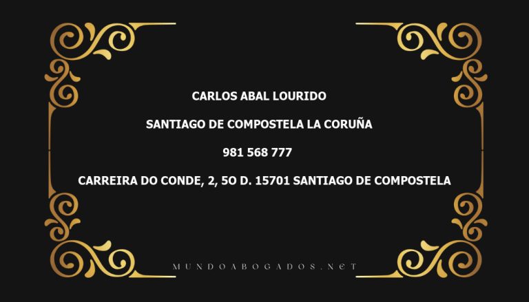 abogado Carlos Abal Lourido en la localidad de Santiago de Compostela