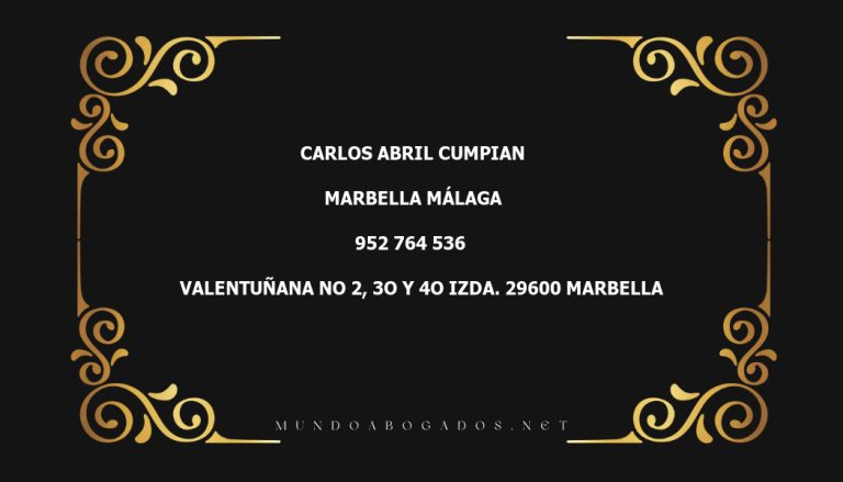 abogado Carlos Abril Cumpian en la localidad de Marbella