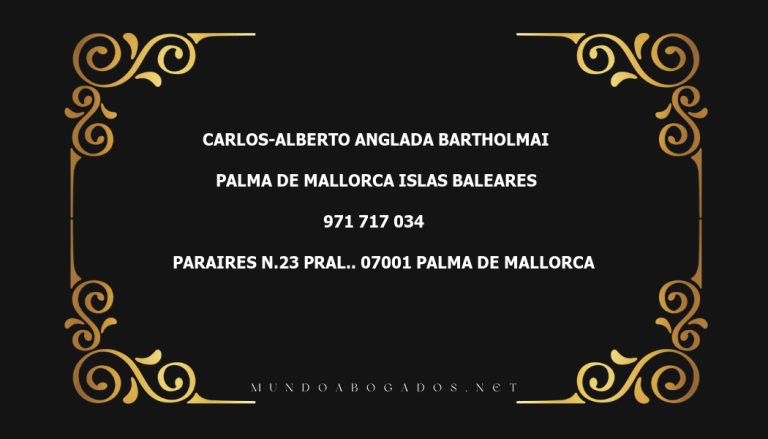 abogado Carlos-Alberto Anglada Bartholmai en la localidad de Palma de Mallorca