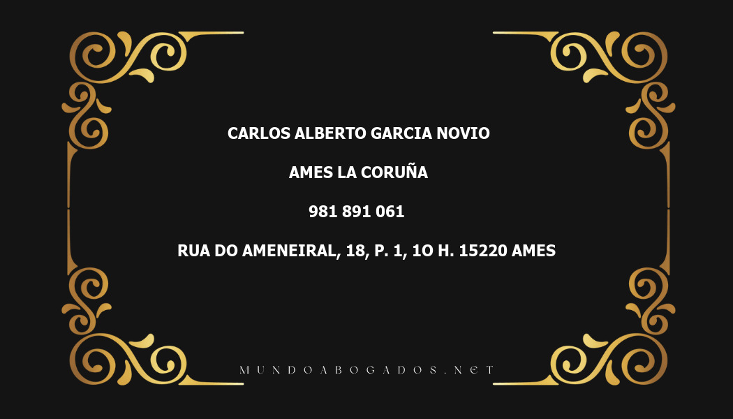 abogado Carlos Alberto Garcia Novio en la localidad de Ames