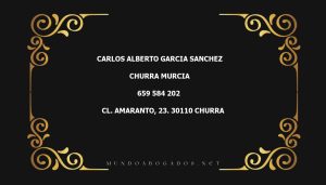 abogado Carlos Alberto Garcia Sanchez en la localidad de Churra