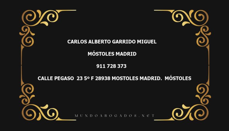 abogado Carlos Alberto Garrido Miguel en la localidad de Móstoles