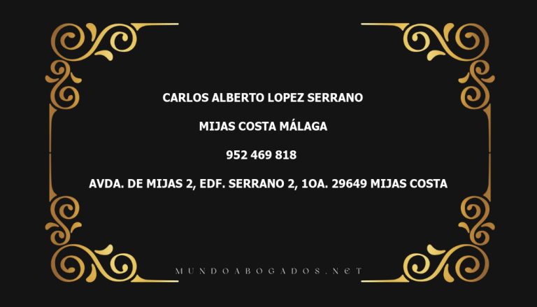 abogado Carlos Alberto Lopez Serrano en la localidad de Mijas Costa