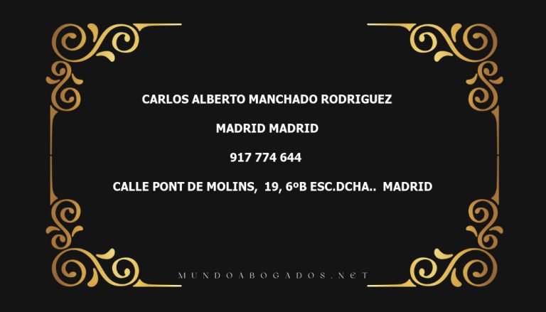 abogado Carlos Alberto Manchado Rodriguez en la localidad de Madrid