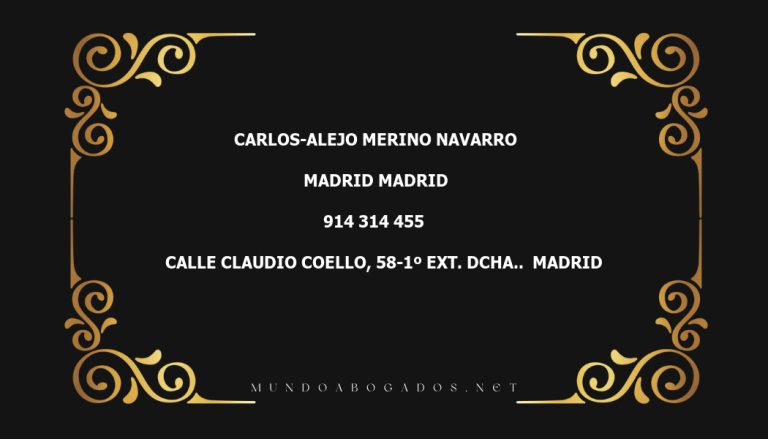 abogado Carlos-Alejo Merino Navarro en la localidad de Madrid