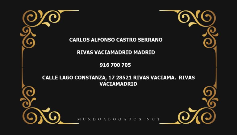 abogado Carlos Alfonso Castro Serrano en la localidad de Rivas Vaciamadrid