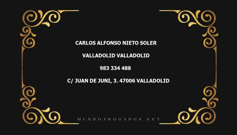 abogado Carlos Alfonso Nieto Soler en la localidad de Valladolid