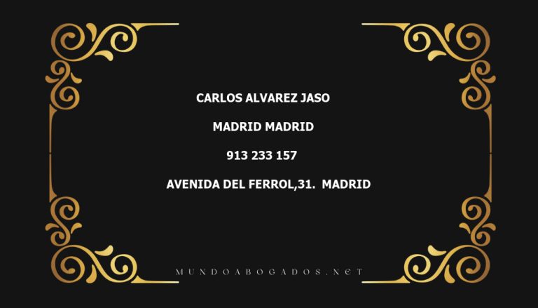 abogado Carlos Alvarez Jaso en la localidad de Madrid