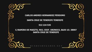 abogado Carlos Andres Hernandez Perdomo en la localidad de Santa Cruz de Tenerife