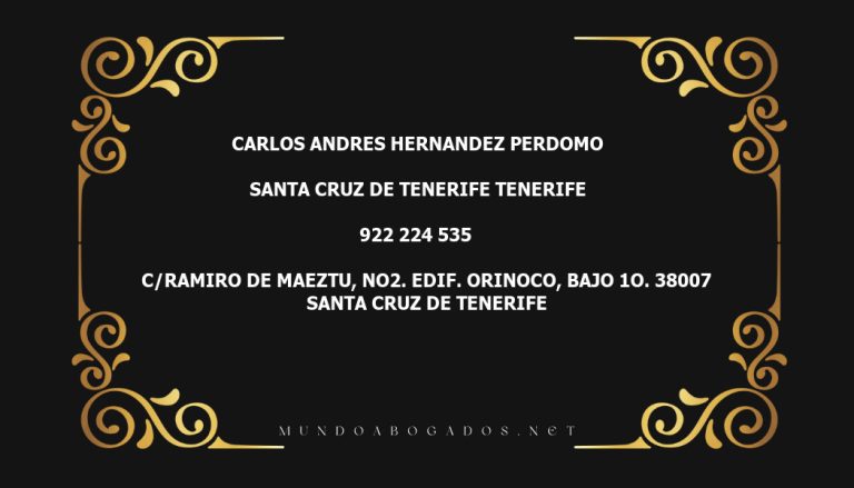 abogado Carlos Andres Hernandez Perdomo en la localidad de Santa Cruz de Tenerife