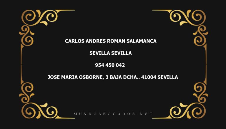 abogado Carlos Andres Roman Salamanca en la localidad de Sevilla