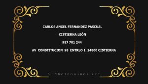 abogado Carlos Angel Fernandez Pascual en la localidad de Cistierna