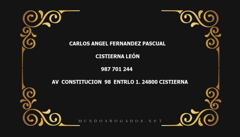 abogado Carlos Angel Fernandez Pascual en la localidad de Cistierna