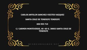 abogado Carlos Antolin Sanchez-Vieites Vazquez en la localidad de Santa Cruz de Tenerife