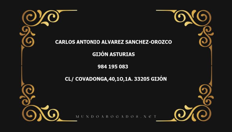 abogado Carlos Antonio Alvarez Sanchez-Orozco en la localidad de Gijón