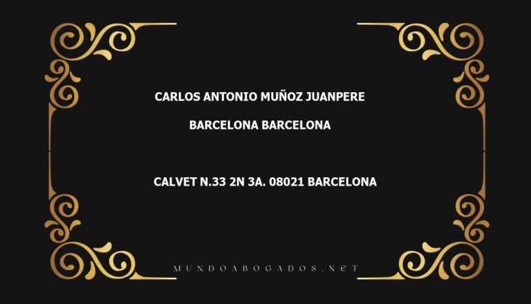 abogado Carlos Antonio Muñoz Juanpere en la localidad de Barcelona