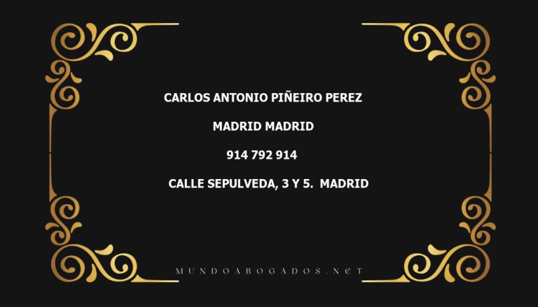 abogado Carlos Antonio Piñeiro Perez en la localidad de Madrid