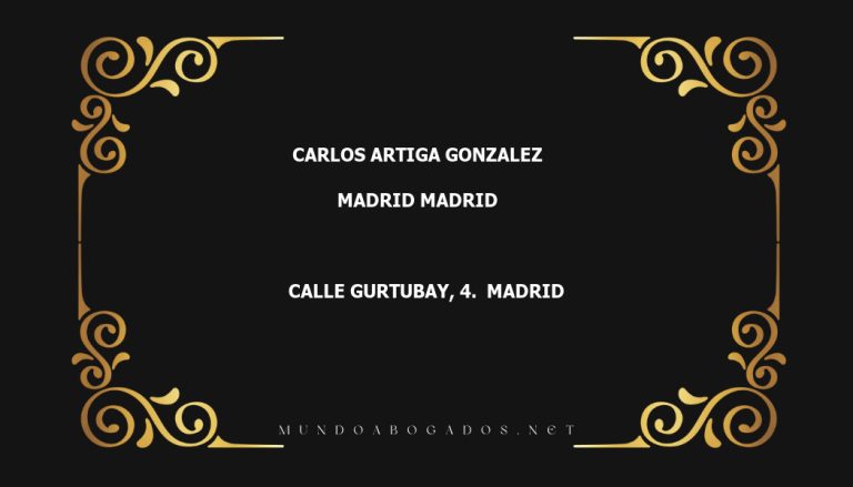 abogado Carlos Artiga Gonzalez en la localidad de Madrid