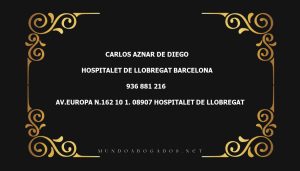 abogado Carlos Aznar De Diego en la localidad de Hospitalet de Llobregat