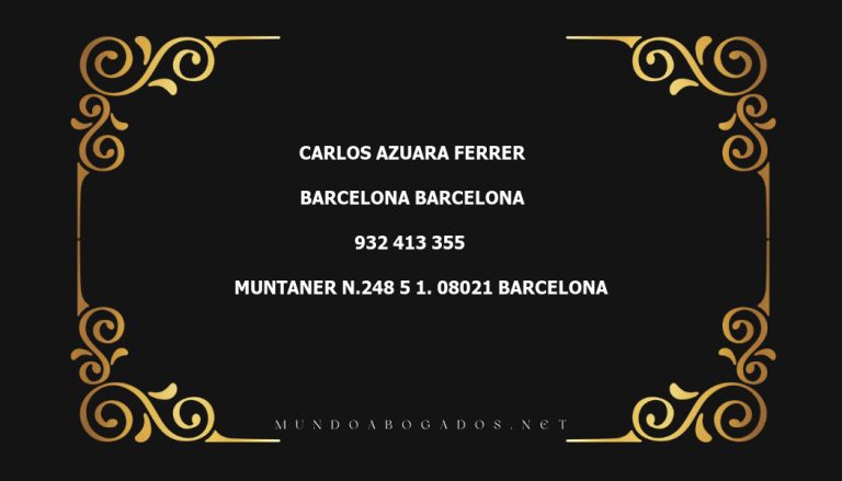 abogado Carlos Azuara Ferrer en la localidad de Barcelona