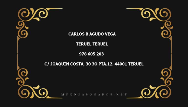 abogado Carlos B Agudo Vega en la localidad de Teruel