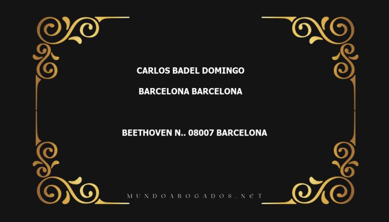 abogado Carlos Badel Domingo en la localidad de Barcelona