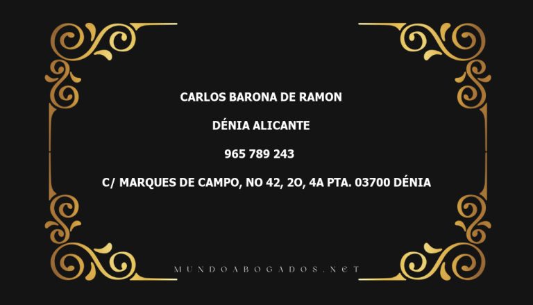 abogado Carlos Barona De Ramon en la localidad de Dénia