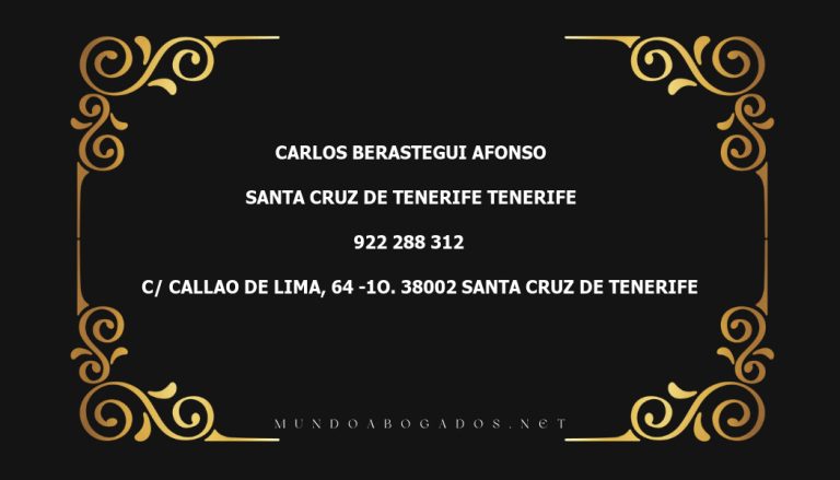 abogado Carlos Berastegui Afonso en la localidad de Santa Cruz de Tenerife