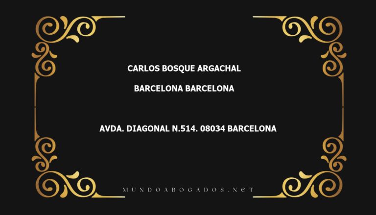 abogado Carlos Bosque Argachal en la localidad de Barcelona