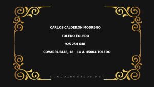 abogado Carlos Calderon Modrego en la localidad de Toledo