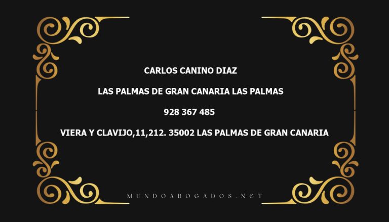 abogado Carlos Canino Diaz en la localidad de Las Palmas de Gran Canaria