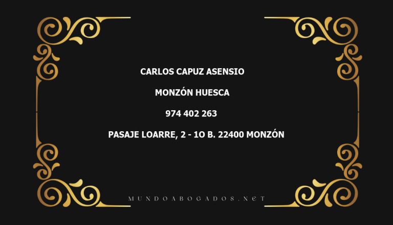 abogado Carlos Capuz Asensio en la localidad de Monzón