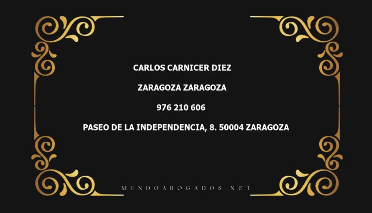 abogado Carlos Carnicer Diez en la localidad de Zaragoza