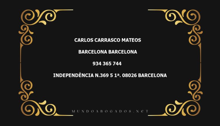 abogado Carlos Carrasco Mateos en la localidad de Barcelona