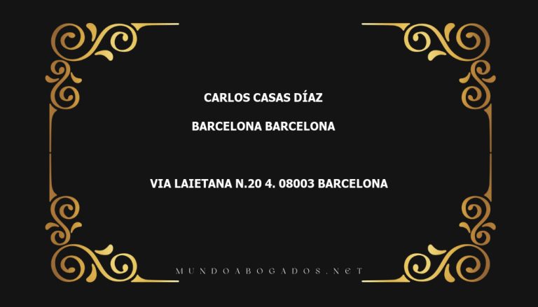 abogado Carlos Casas Díaz en la localidad de Barcelona