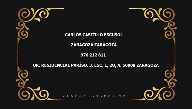 abogado Carlos Castillo Escusol en la localidad de Zaragoza