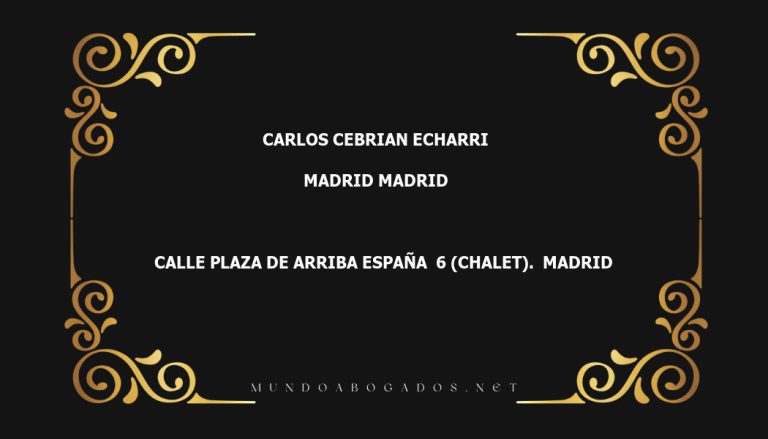 abogado Carlos Cebrian Echarri en la localidad de Madrid