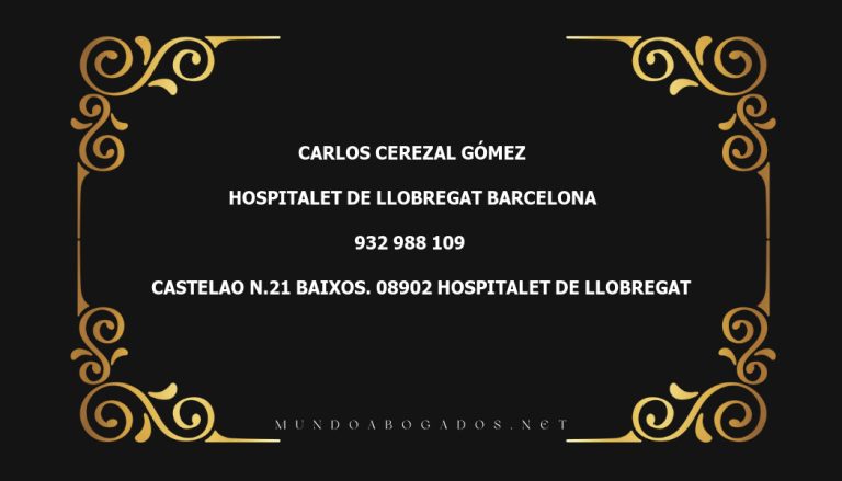 abogado Carlos Cerezal Gómez en la localidad de Hospitalet de Llobregat