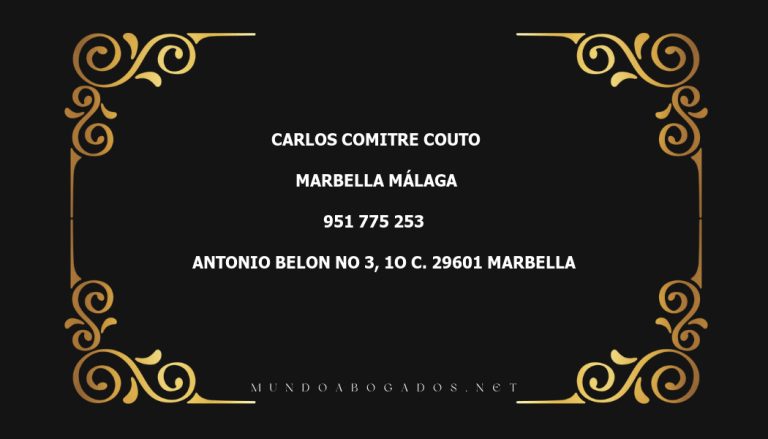 abogado Carlos Comitre Couto en la localidad de Marbella