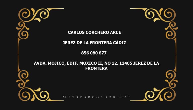 abogado Carlos Corchero Arce en la localidad de Jerez de la Frontera