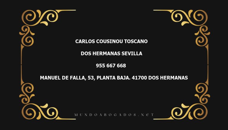 abogado Carlos Cousinou Toscano en la localidad de Dos Hermanas